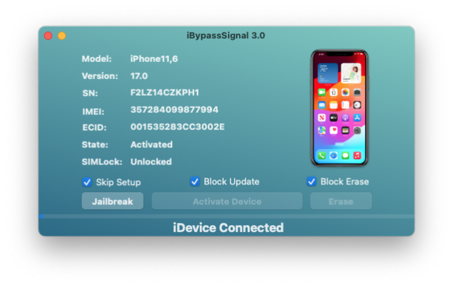 iBypassSignal for macOS.