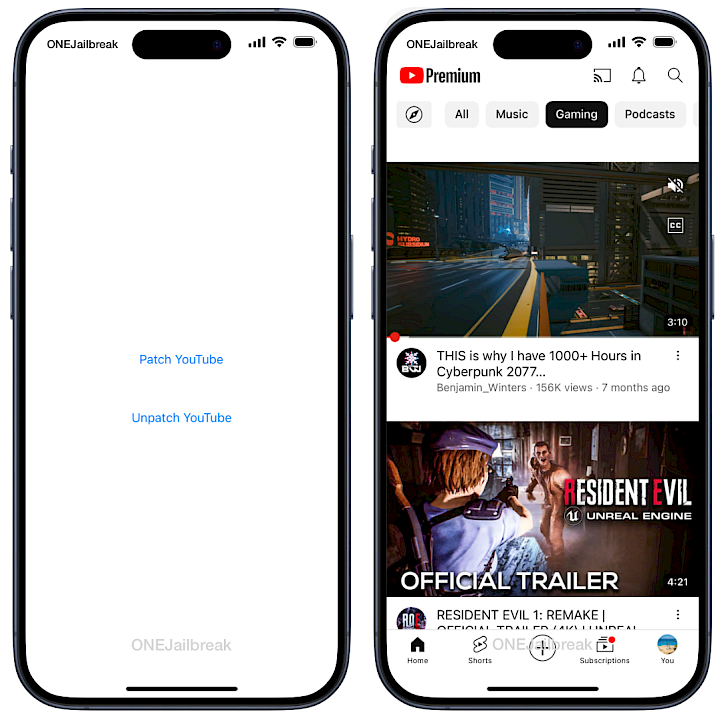 YTPatch app screenshot.