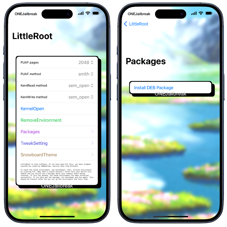 LittleRoot application interface on iOS 16.