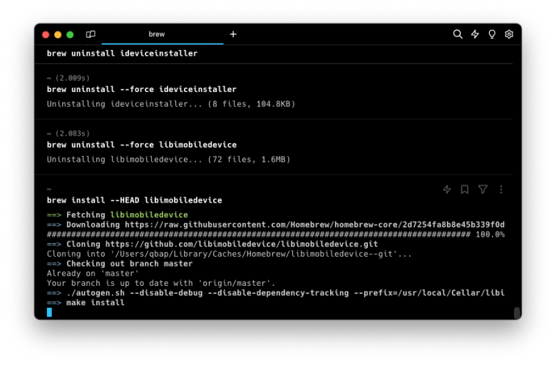 Brew install libimobiledevice on macOS.