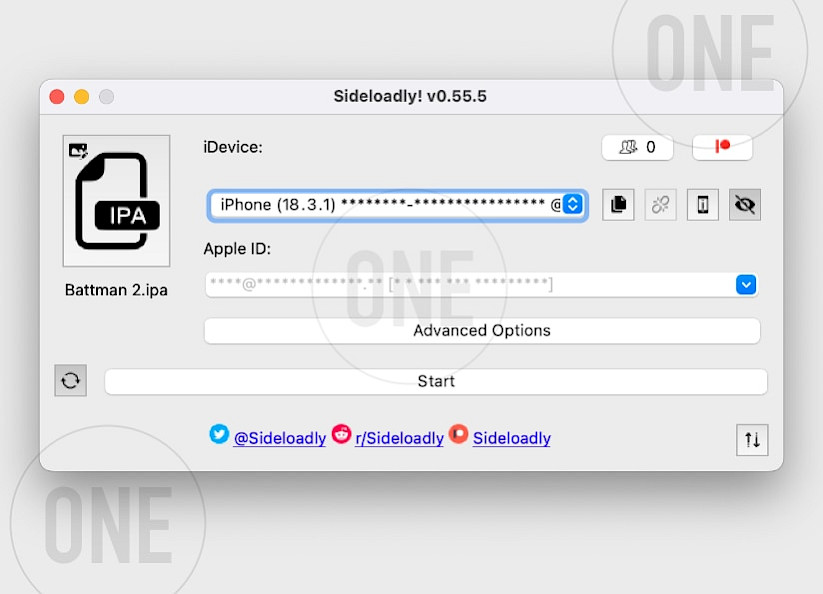 Install IPA file with Sideloadly