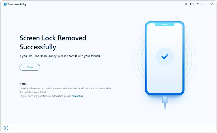 Screen Lock Removed Succesfully.