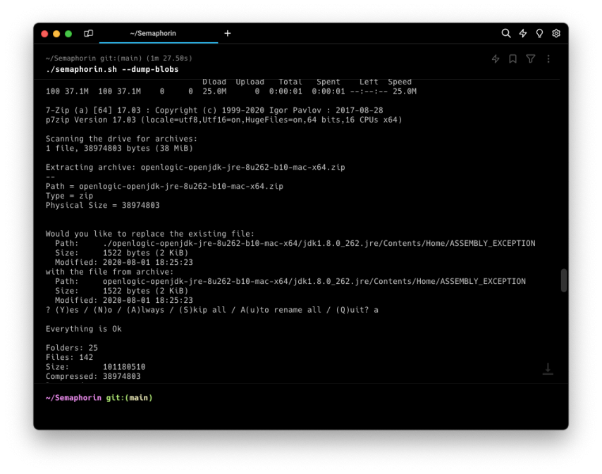 Screenshot of downloading openlogic for Semaphorin downgrade tool.