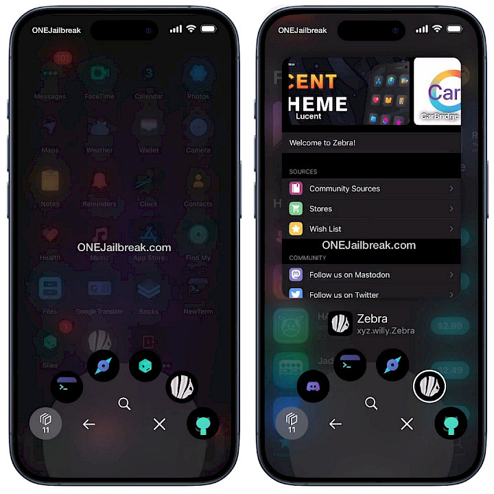 Screenshot of Witcher tweak running on iOS 15.