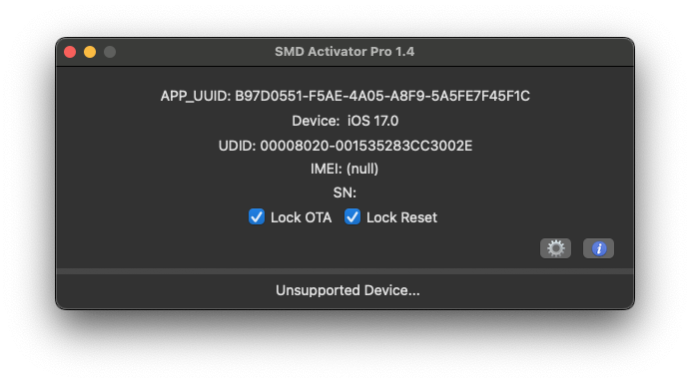 SMD Activator Pro iCloud Unlocker with signal.