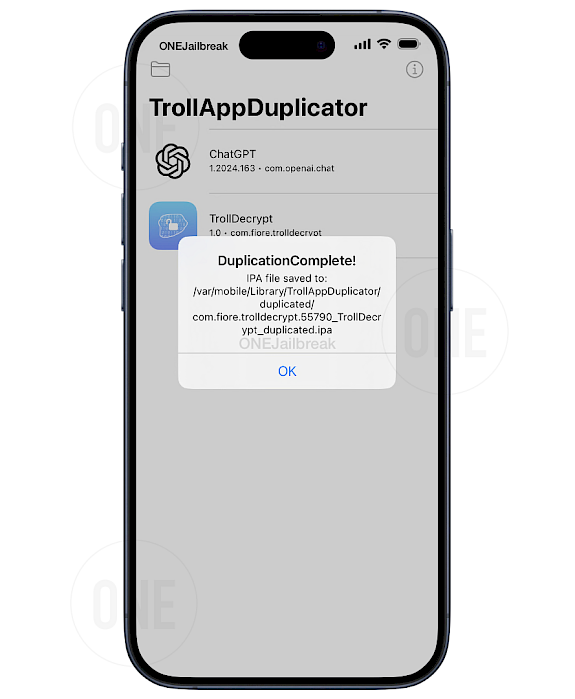 TrollAppDuplicator Dupliaction progress screenshot.