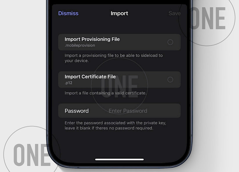 Feather Certificate Import.