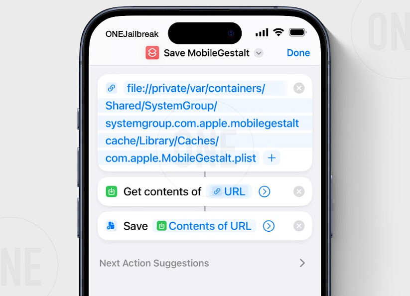 MobileGestalt.plist shortcut configuration.
