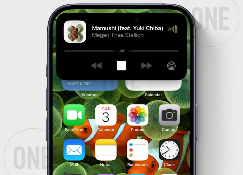 misakaX Dynamic Island running on iPhone.