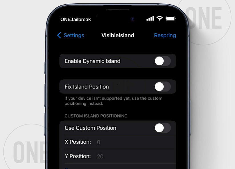 VisibleIsland Settings.