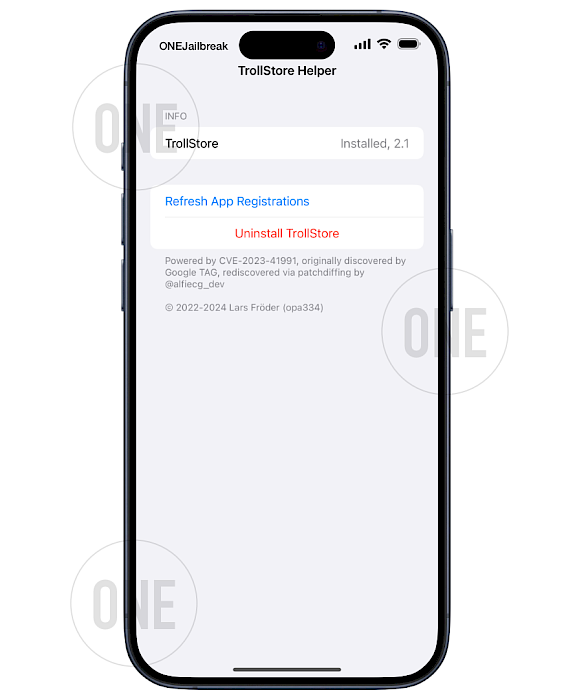 TrollStore Helper on iOS 17.0.