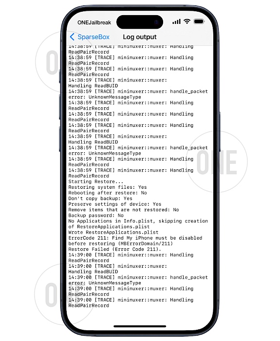 SparseBox Log output.