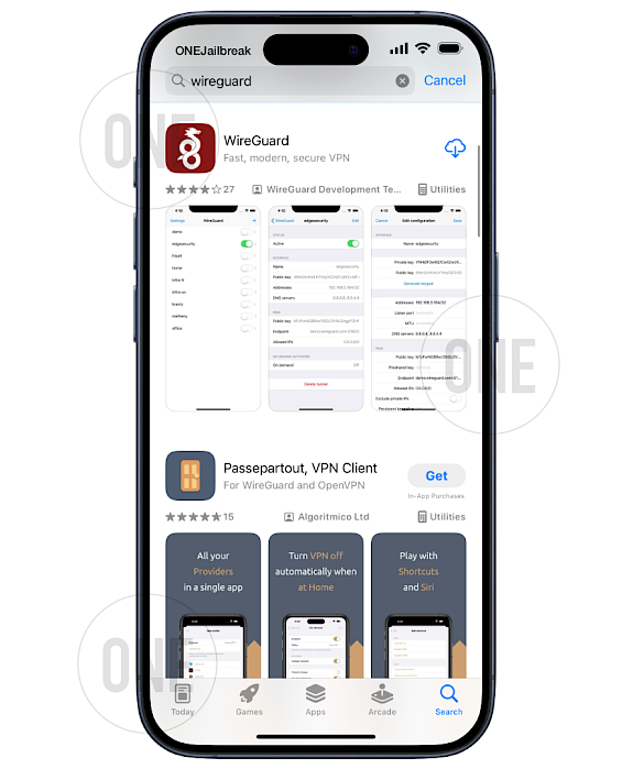 WireGuard for iOS in the App Store.