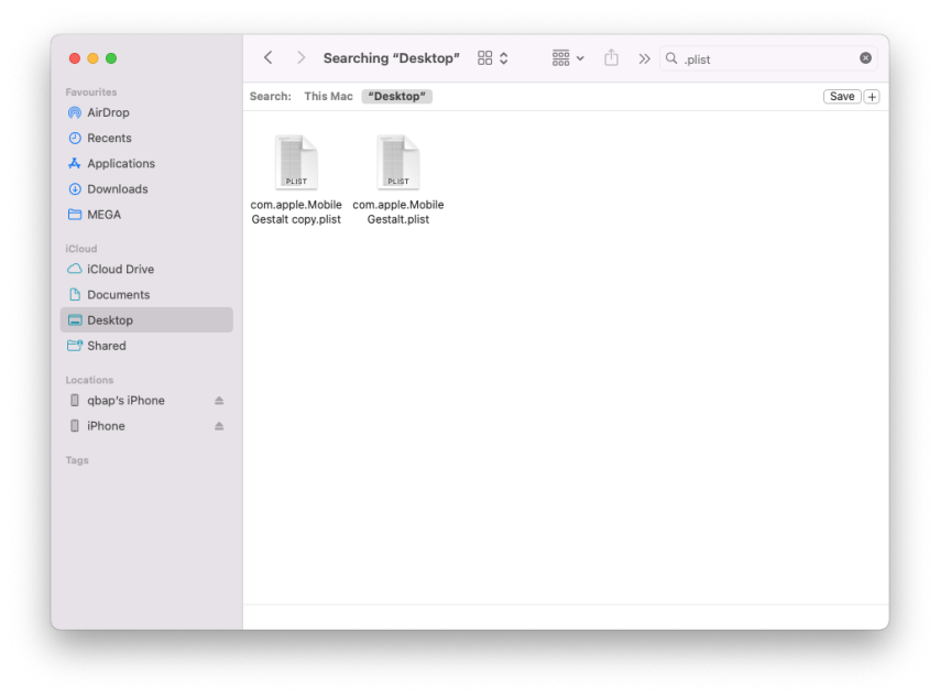 Duplicate com.apple.MobileGestalt.plist.