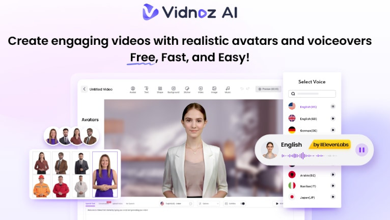 Promotion image of Create High-Quality AI Videos with Vidnoz AI article.