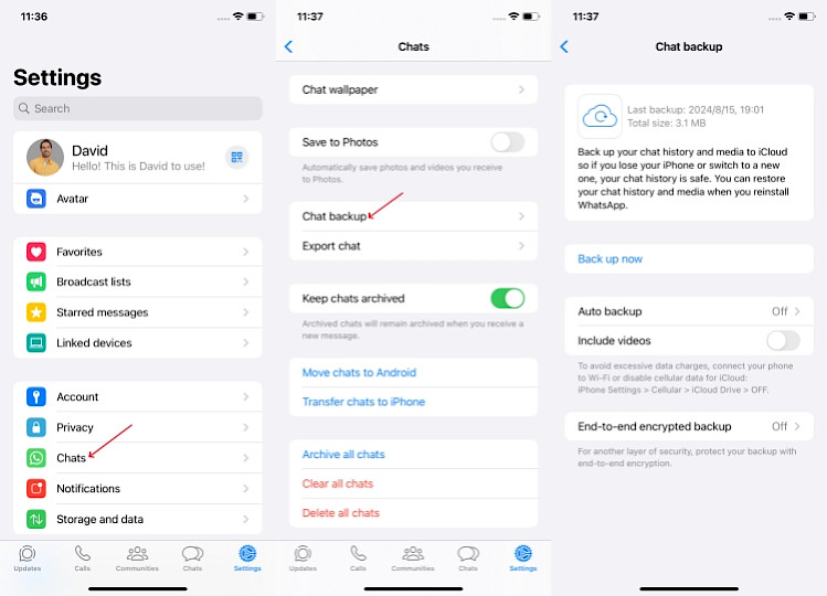 iPhone Settings.