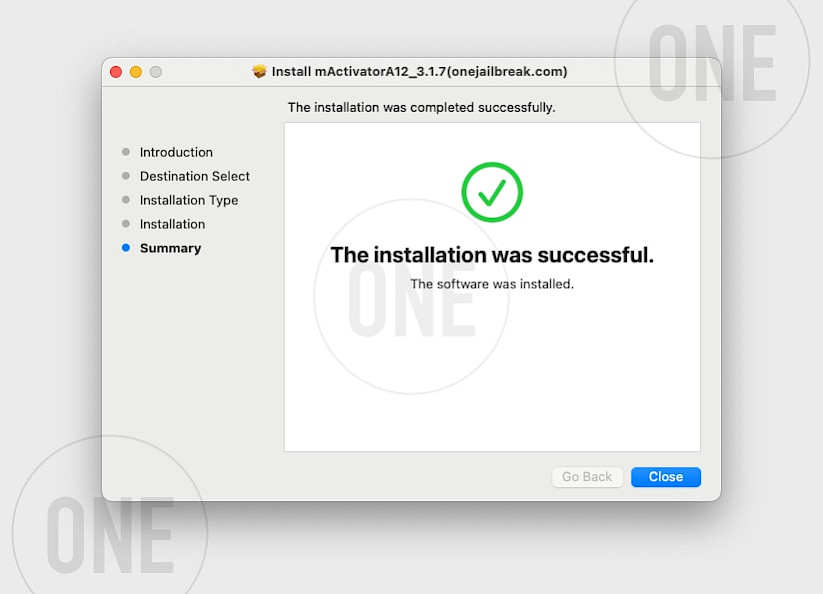 mActivatorA12 installation was successful