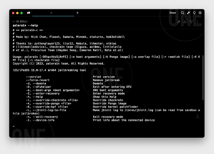 palera1n jailbreak for iOS 15 – iOS 17