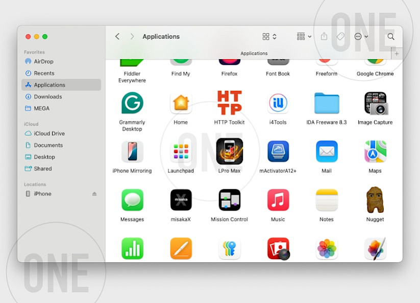LPro Max App installed ona macOS