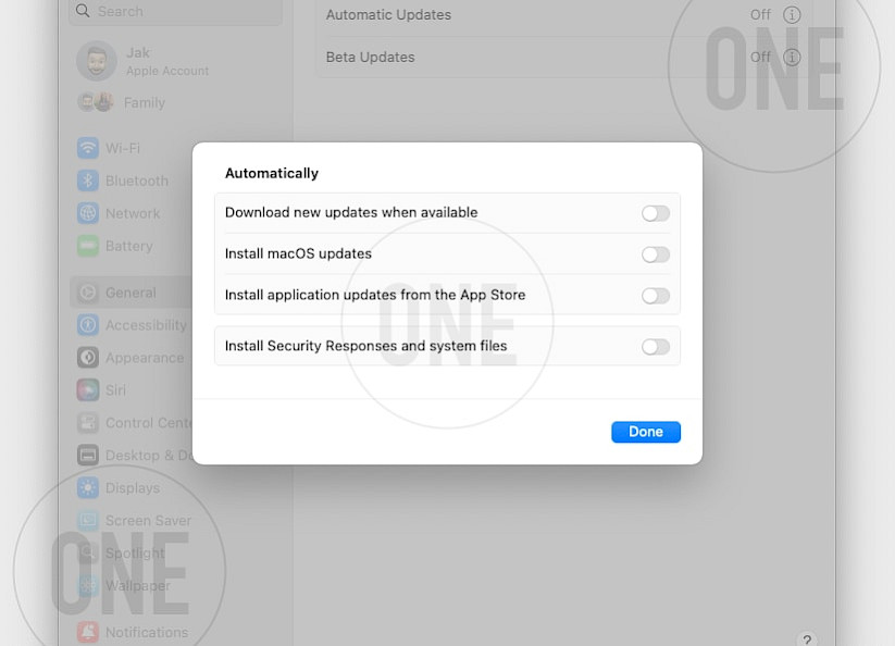 macOS Sequoia OTA Updates Disabled