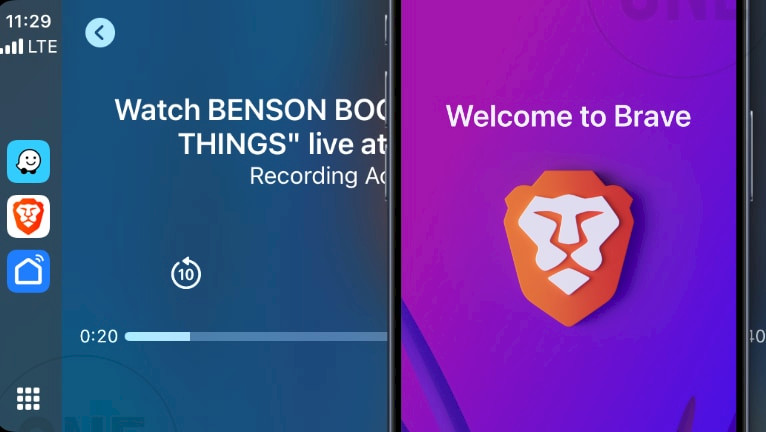 Promotion image of Brave Browser for CarPlay article.