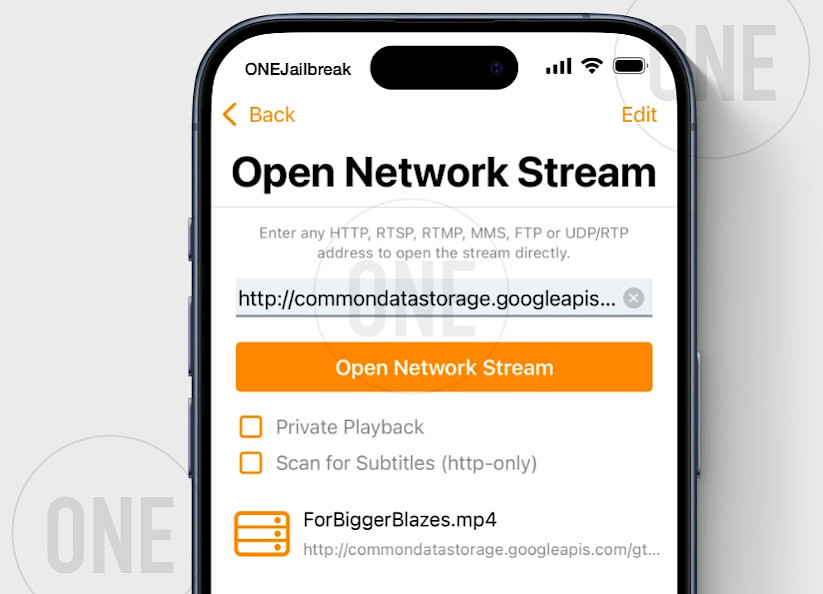 Open a network stream with VLC