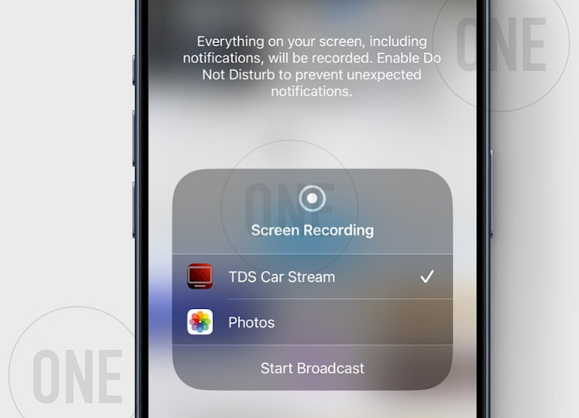 Start TDS CarPlay Broadcast on iPhone