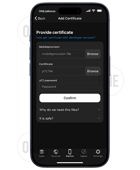 Provide own certificate for FlekStore