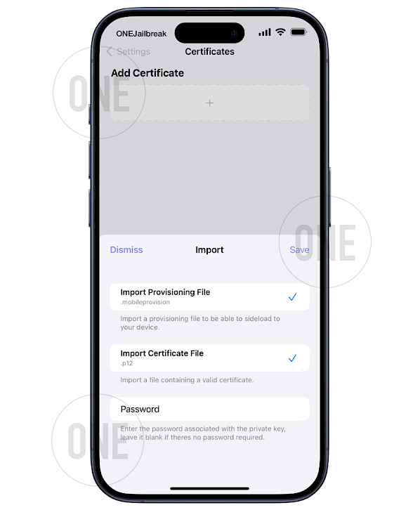 Feather import certificate