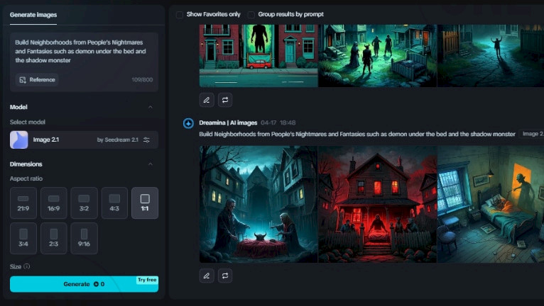 Promotion image of Create dream districts nightmares and fantasies with AI article.