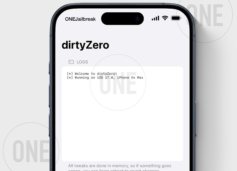 dirtyZero App interface on iOS