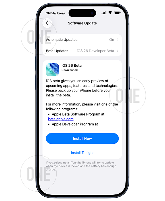 Install now iOS 26 Beta Software Updates