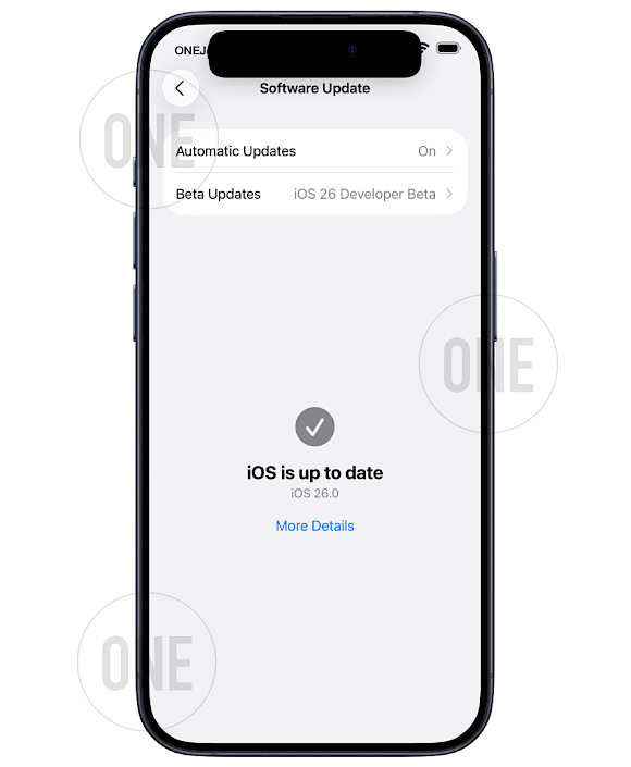 iOS 26 is up to date on iPhone.