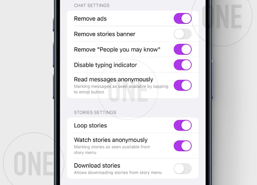 Flow tweak Settings for Messenger App on iPhone.